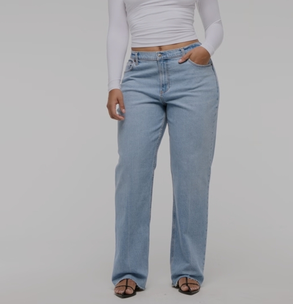 abercrombie and fitch Curve Love Low Rise Baggy Jean vintage confort size 28 - Picture 9 of 10